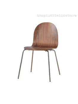 Дизайнерски стол за хранене Nordic Light клас лукс с облегалка от масивна дървесина, Оригинални японски стола за кафене в ретро стил, влиятелен човек Instagram