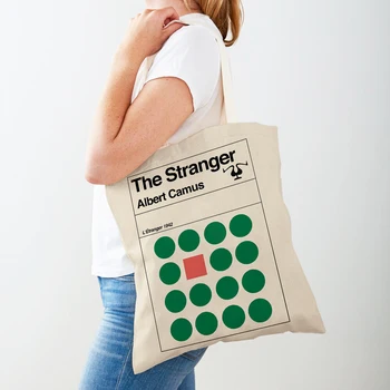 Ежедневни Дамски чанти за пазаруване, Книга, Роман, Философски Ретро-поезия, Холщовая чанта за пазаруване в супермаркета, Еко-чанта-тоут, чанта