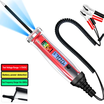 Електрически Тест писалка Биполярни Автомобилен Тестер за Кабели Цифров LCD тестер Мощност 1-75 В Автомобилен Тестер мощност Ремонт на автомобилни кабели