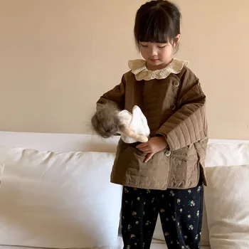 есен памучно палто с наклонена засаждане 2023 г., детско палто за зимата за момичета, детски яке за деца, сако за момчета