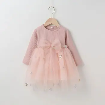 Есента рокля за малки момичета, Празнична рокля-пакетче Принцеса, Модни дрехи за деца