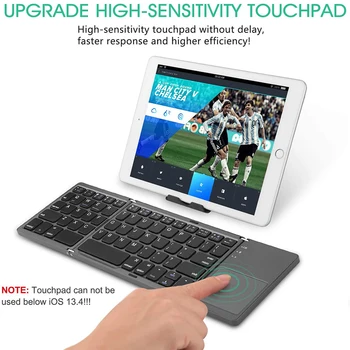 Желеобразная гребен, Преносима Акумулаторна мини безжична Bluetooth клавиатура, Сгъваема със сензорен панел, мишка за Android, PC, таблет на Windows