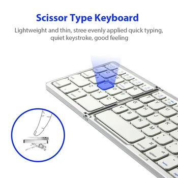 Желеобразная гребен, Преносима Акумулаторна мини безжична Bluetooth клавиатура, Сгъваема със сензорен панел, мишка за Android, PC, таблет на Windows