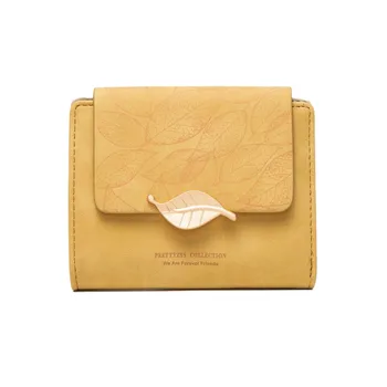 Жена кратък портфейл 2023, Нова линия, Сгъваема чанта с матово катарама от изкуствена кожа