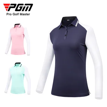 Жените риза PGM Golf с дълъг ръкав, Просто Модерна Спортна тениска-поло, Връхни дрехи за голф, Дамски YF515