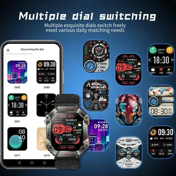 За Huawei, Xiaomi Военни Улични Мъжки Смарт Часовници са Компас, GPS Проследяване на Времето AI Voice 100 + Спортни режими 620 ма SmartWatch 2023