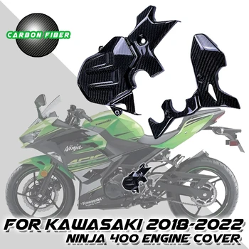 За Kawasaki Ninja 400 2018-2023 100% Напълно Суха Капак на двигателя от Въглеродни влакна 3K резервни Части Кожух, Абсорбатори Комплект Аксесоари За Мотоциклети
