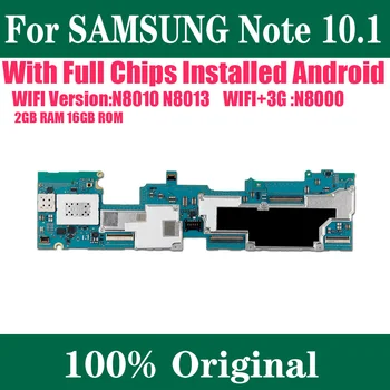 За Samsung Galaxy Note 10.1 N8000 3G & WIFI дънна Платка Android OS 16 GB Логическа такса с чипове, 100% Оригинална дънна платка отключена
