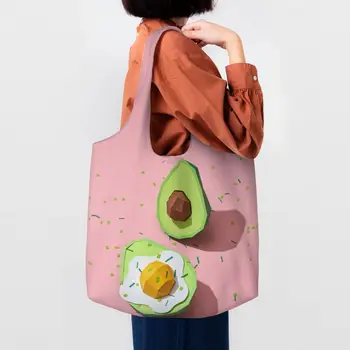 Забавна чанта За Пазаруване в стил Авокадо, за Многократна употреба Плодови Веганские Холщовые чанти за пазаруване през рамо, чанти за снимки