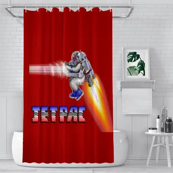 Завеса в банята Jetpac, ZX Spectrum, водоустойчив преграда, Забавни аксесоари за дома