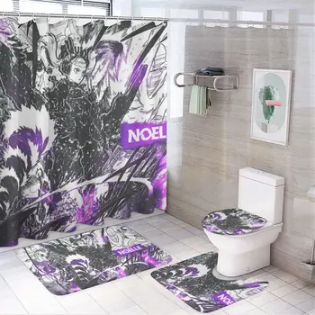 Завеса за душ с принтом на герои от аниме, модерен нескользящий килим, завеса за душ, водоустойчив полиестер, с начало декор 180