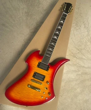 Заводска 6-струнен китара Ra Cherry Sunburst, Необичайна електрическа китара с живо кленов езда, предложението за поръчка