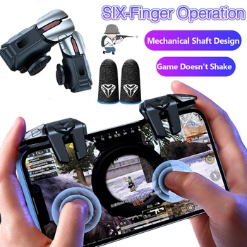 Игра trigger за мобилен телефон G21, Геймпад, Джойстик, Наблюдението стрелба от 6 пръста, Киберспортивная игра, Върховете на пръстите си, за да игрален контролер Android PUBG