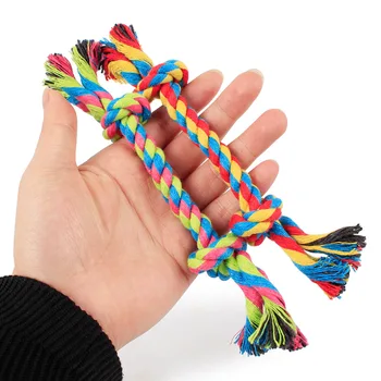 Играчка за кучета, разноцветни Плетени въжета, възел за почистване на местни зъби, детски играчки за дъвчене за домашни любимци за големи Средни малки кучета