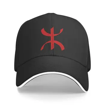 Изработена по поръчка Червена Бейзболна шапка със символа на Amazigh Tifinagh Спортен Мъжки Дамски Регулируема Лятна шапка на Татко с берберским Флага
