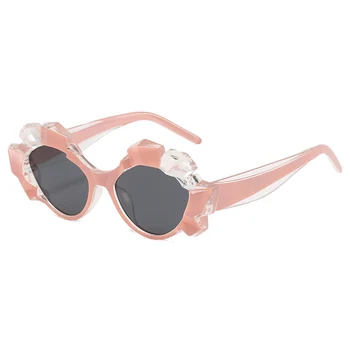 Индивидуалност Слънчеви Очила С Неправилна Рамки Дамски Маркови Дизайнерски Модерни Розови Дамски Слънчеви Очила Ретро Пънк Oculos Люнета De Soleil