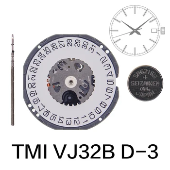 Кварцов механизъм TMI VJ32B VJ32B D-3 Японски Механизъм Стандартен Календар с три Стрелки и Дисплей датата на Аксесоари, резервни Части За Ремонт на