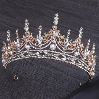 Класическа сватбена короната на булката за жени, красиви аксесоари за коса