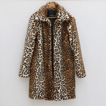 Класически мъжки кожени палта с леопардовым принтом, утепленная зимна топла кожа яке, Мъжко палто, с дълги ревера, мъжки ежедневни връхни дрехи за улицата, палто