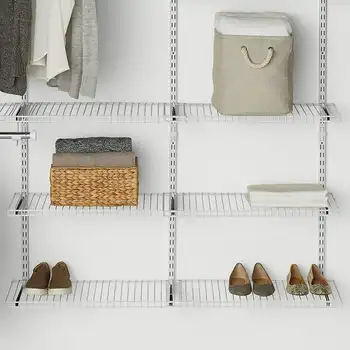 Комплект допълнителни рафтове в гардероба - бял