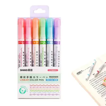 Комплект дръжки-маркери Curves, цветни химикалки Fine Точки, С 6 различни форми на завои, Разнообразни маркери за notepad, Scrapbooking