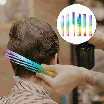 Комплект за грижа за косата Rainbow, 6 предмети, Силиконова четка, Многофункционални гребени, Цветни Масажни Приказно гребени за коса, Пластмасовите ленти за момичета