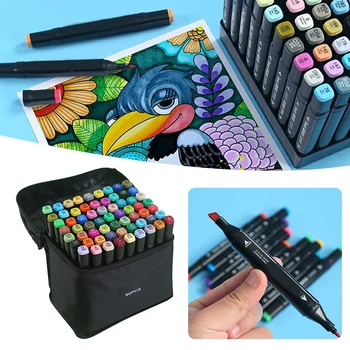 Комплект маслени художествени маркер химикалки 24-60 Цветове За colorization, рисуване, Орел скици, маркери на маслена основа, ученически пособия за бродерия