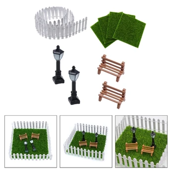 Комплект мини-градински декорации от изкуствена трева с мини-изкуствена трева Дропшиппинг