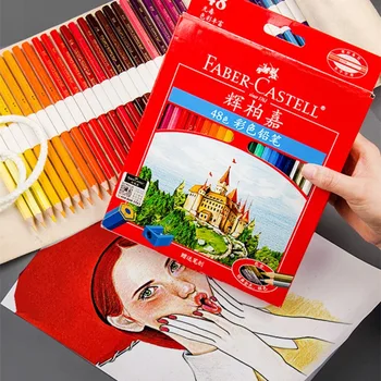 Комплект моливи Faber Castell маслен цвят, 36/48/100 цветове, професионални многоцветни моливи за рисуване на графити премиум-клас lapiz Art Supplie
