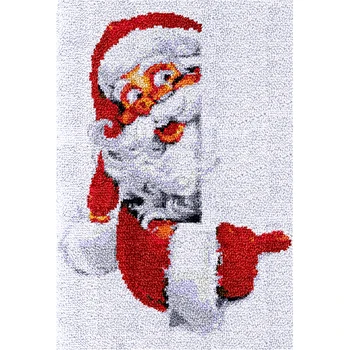 Комплект стелки с капаче за начинаещи, Дядо Коледа, цветни платно с предварително отпечатан, Коледна украса Голям размер