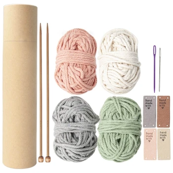 Комплекти за плетене на собствените си ръце за начинаещи, игла, конец, посуда и прибори за ръчна работа