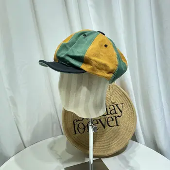 Контрастен цвят, японска шапка в стил ретро със звезда, Пролетно-летни мъжки и дамски детска шапка от британския вестник, индивидуалност