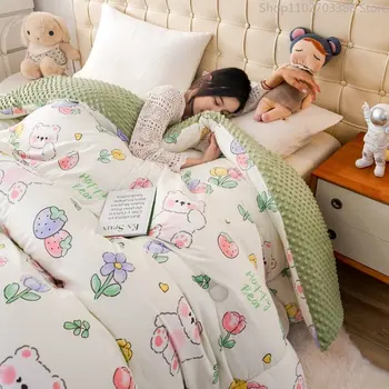 Корейска вълна одеяло от власинките и боб, Утолщающее Топло Бархатное Одеало за студентски общежития с едно двойно легло, пролет-есен одеяло
