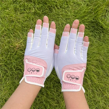 Корейската версия на женски ръкавици за голф с отворени пръсти, износоустойчиви мини ръкавици за голф с висока еластичност