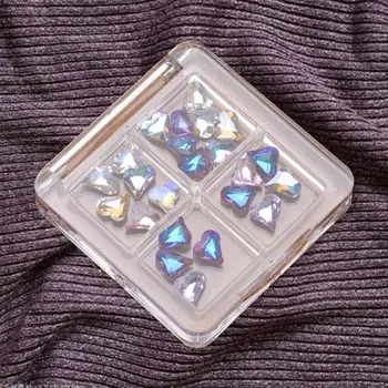 Кутия за нокти с кристали, прозрачна акрилна кутия за съхранение, Ефективно екологично кутия за съхранение на акрилни нокти с кристали