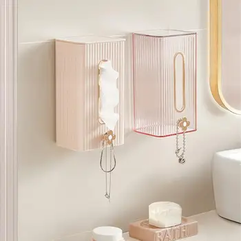 Кутия за съхранение на перални кърпи, стенни Кутия за тоалетни кърпички, водоустойчива кутия за тоалетна хартия без перфорация, лампа за баня, луксозен стил