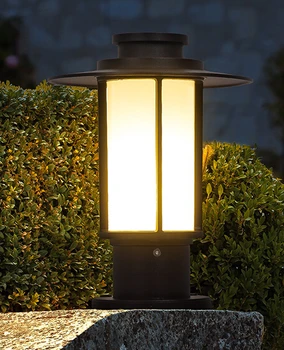 Лампа за тревата в двора, фаровете за колони в градината на вилата, Европейската минималистичная външна декоративна лампа във формата на колона