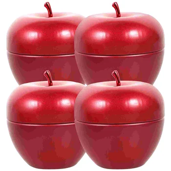 Лидице банка за чай, Контейнери за съхранение на храна, запечатани Мини-калъф за бижута във формата на ябълка, запечатани под формата на подправки
