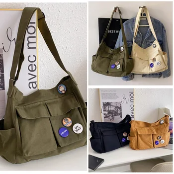 Литературна младежка чанта през рамо ins hundred с голям капацитет, холщовая чанта, лятна чанта за студенти, чанта през рамо, дамски