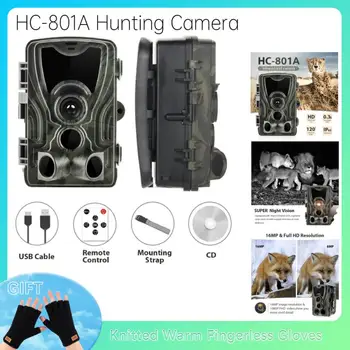 Ловна камера Suntekcam HC-801A С една литиева батерия от 5000 ма 16MP 64 GB Trail Camera IP65 Фотоловушки 0.3 s 940nm Wild Camera