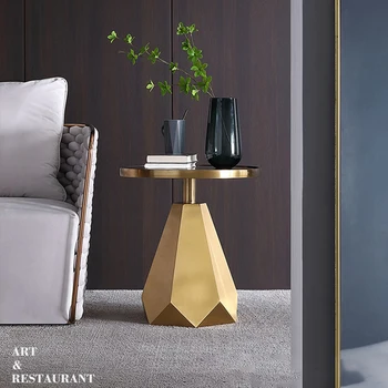 Луксозни Прости масички Отстрани Кръгли Апартамент в Скандинавските Златни Холни маси Луксозен модерен маса Мебелите за дневна