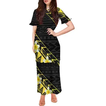 Лятна рокля Пулетаси, Висококачествено рокля с къс ръкав, Банкет рокля в полинезийски племенно етнически стил С елегантен темперамент