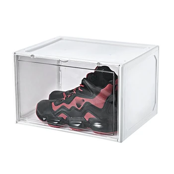 Магнитен Засмукване Кутия за съхранение на Маратонки Прозрачна Баскетболни Обувки, а обувките кутия за събиране, Шкаф за обувки, Бял