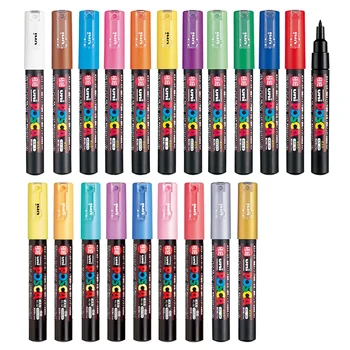 Манга UNI POSCA одноцветный маркер за рисуване канцелярGraffiti Drawing PC-1M/3M POP плакат, рекламирующий цветни стоки за бродерия