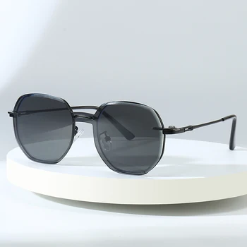 Марка KIYO, нови модни мъжки магнитни слънчеви очила, Кръгли градиентные дамски слънчеви очила от неръждаема стомана, Колоездене, 7000 точки