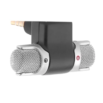 Мини микрофон, 3,5 мм, Преносим стереомикрофон за записване по телефон, микрофон за смартфон