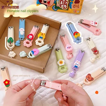 Многоцветен Малко Сладък Cartoony Мече, нокторезачки със сърца за момичета, детски ножици за нокти, Машинка за нокти, Козметични инструменти за домакинството
