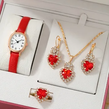 моден кварцов часовник, Луксозни дамски часовници С кристали, Малък циферблат, Дамски ежедневни дамски часовници, комплект часовници за жени