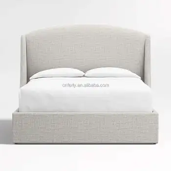 Модерен и луксозен домашен светлина, луксозно обзавеждане за спалня с мек таблата кралски размери с основание за съхранение на дървени тъканно легло