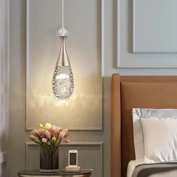 Модерен окачен лампа Оригиналност Ръчно изработени, кристален led полилей във формата на медузи, осветление за спалня, трапезария